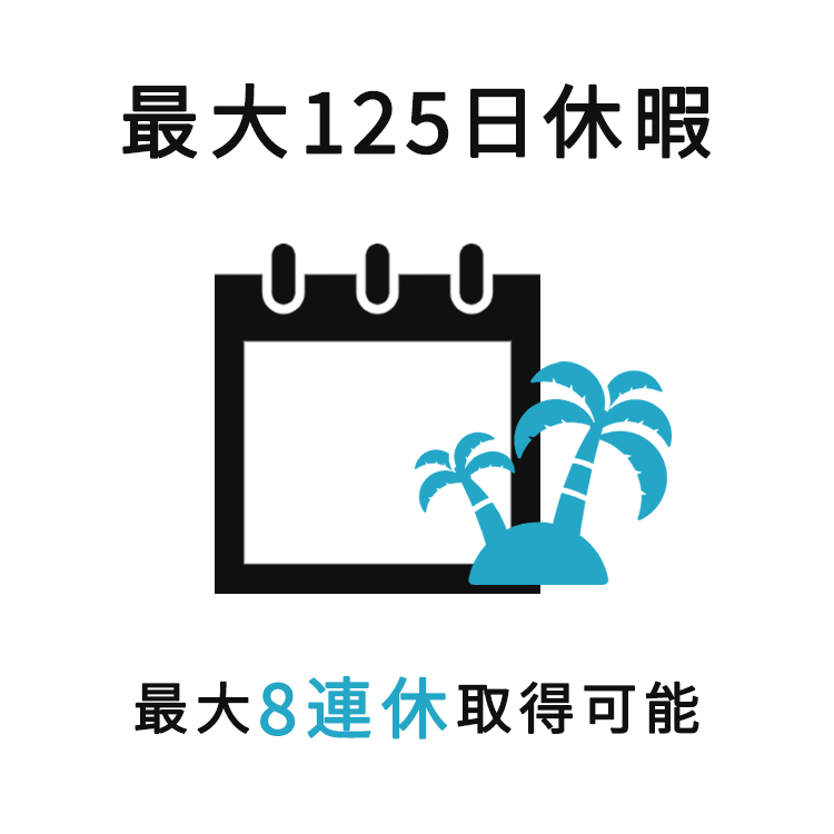 最大125日休暇